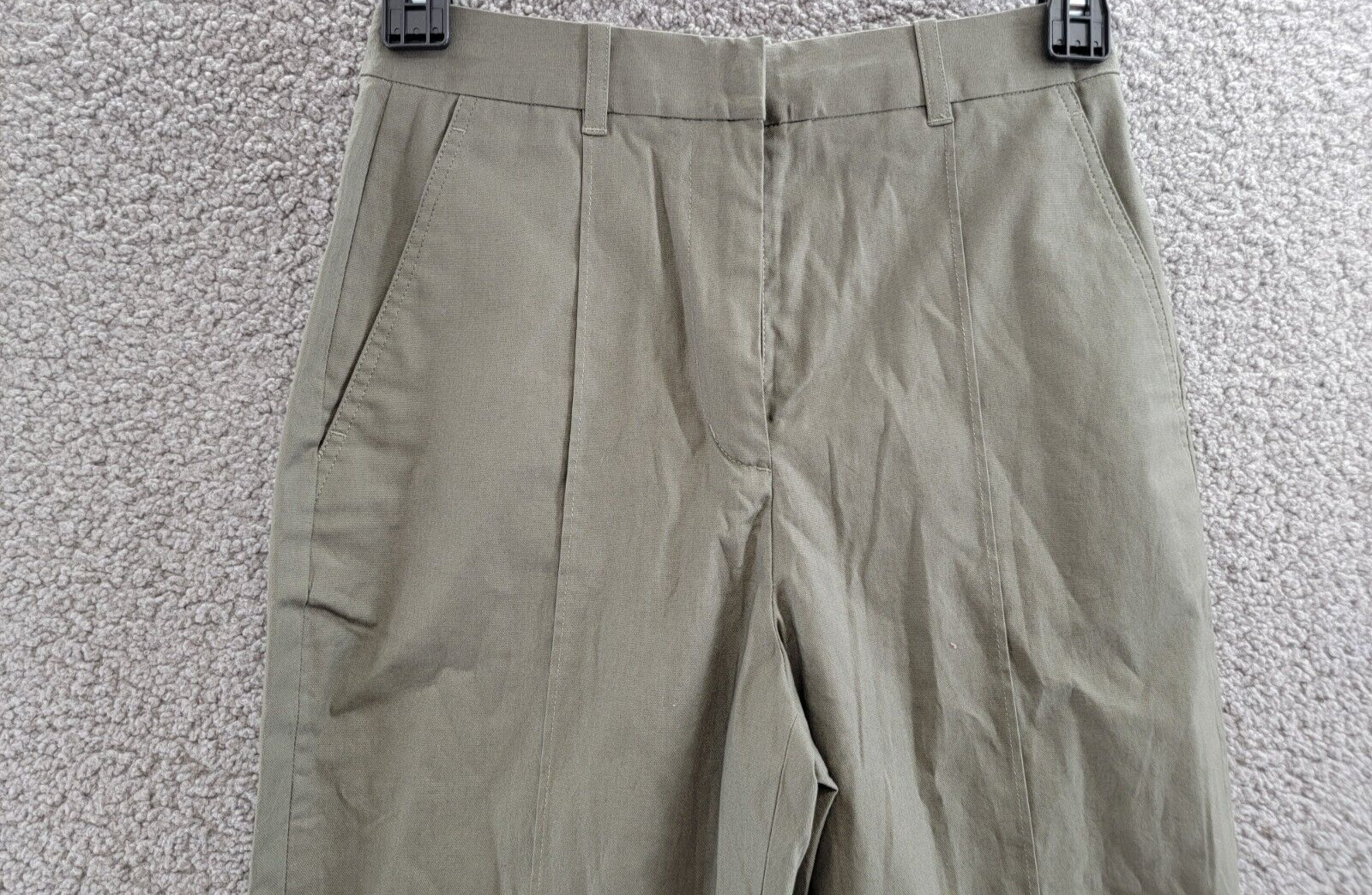 3.1 Phillip Lim Cropped Carrot Leg Pants Women's 2 Army Piped Front Zip Hook&Eye - Picture 3 of 18