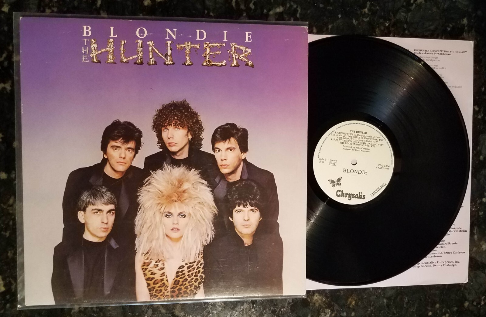 Blondie 1982 ITALY White Label PROMO The Hunter 12" LP Chrysalis CDL 1384 EX++