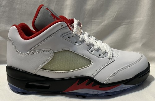 Nike Jordan 5 Low Golf White Fire Red-Black CU4523-100 Men's