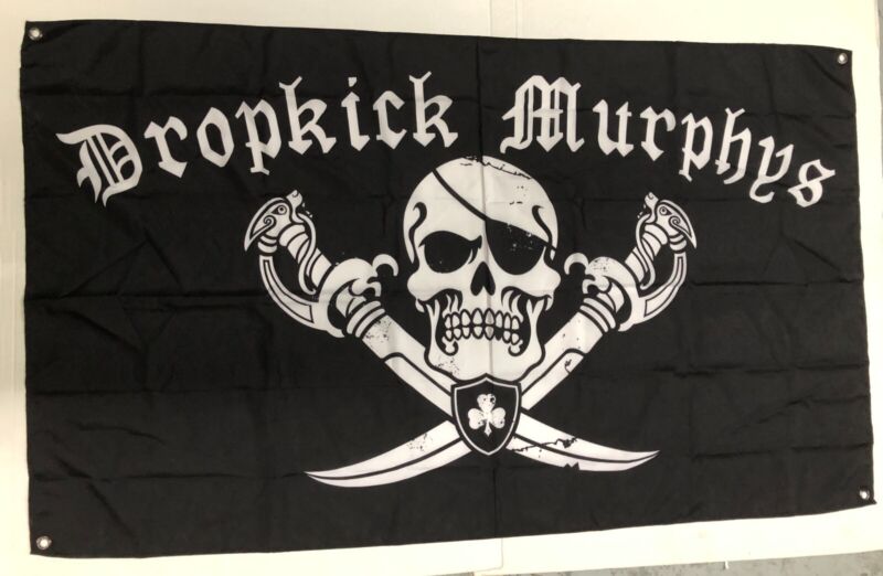 Dropkick Murphys Celtic Punk Rock Band Skull & Crossed Swords Flag Poster 32x58