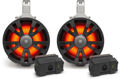 ECOXGEAR ETA08 Amplified Tower Black Speakers 8  + Batteries 2pk UTV SXS Boat
