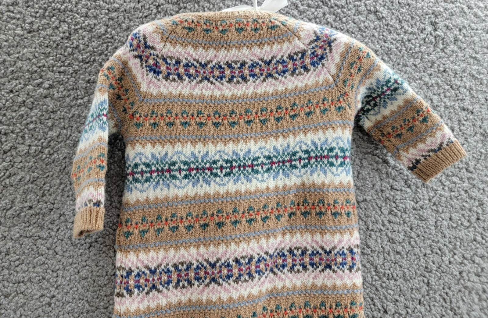 Ralph Lauren Fair Isle Wool Blend Sweater Coveralls Baby Boys' 3-6M Khaki Multi - Picture 15 of 20