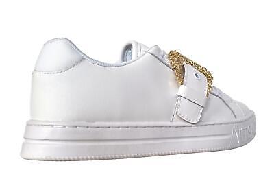 Pre-owned Versace Jeans Couture Women's Leather Sneakers Shoes 75va3sk9 Court White