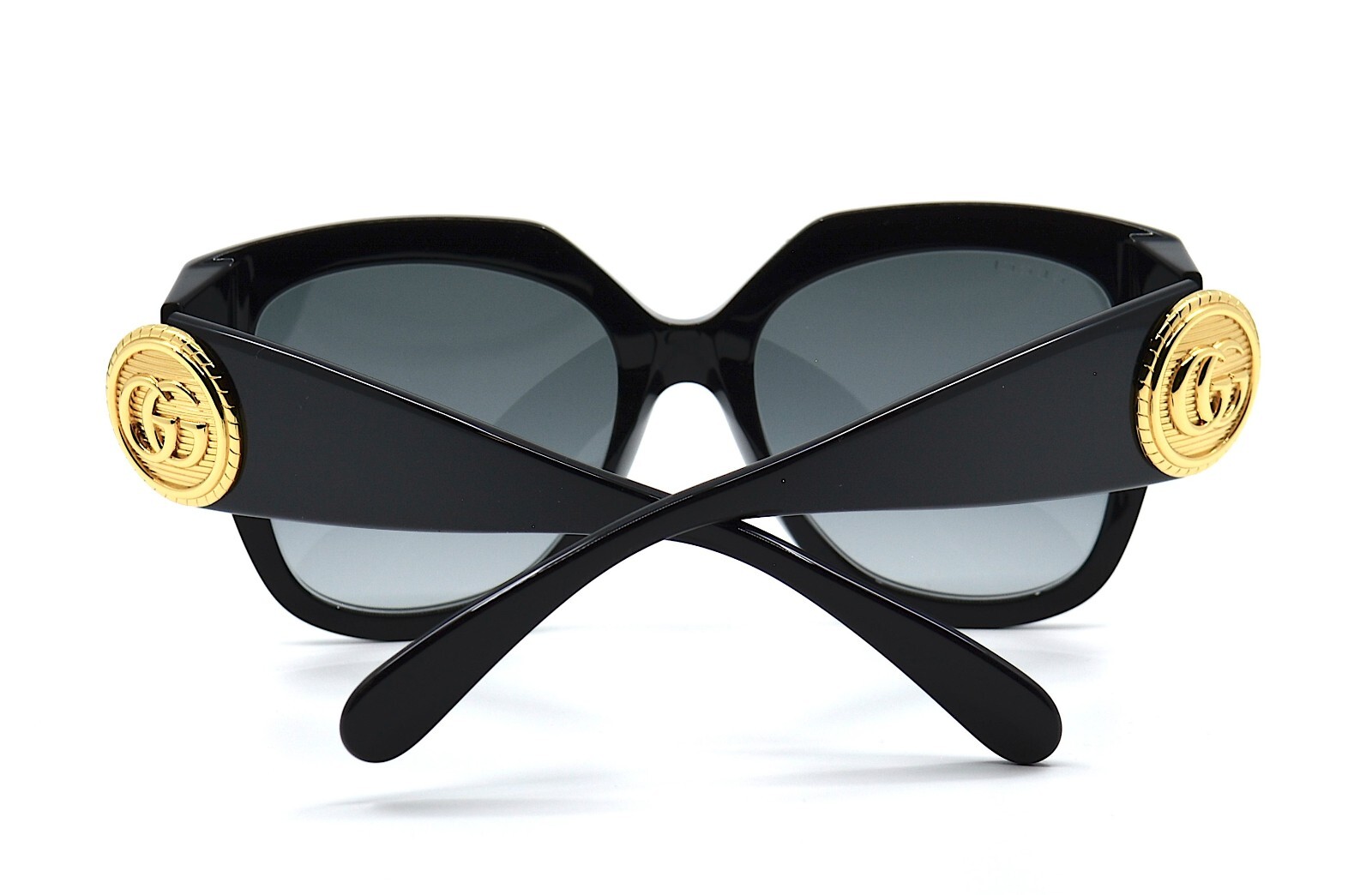 Pre-owned Gucci Gg1407s 001 Black Grey Authentic Sunglasses 54-19 In Gray