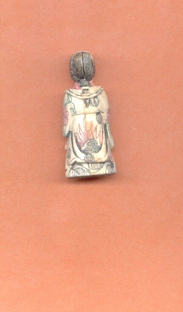 Vintage Fortune Goddess  Netsuke Hand Carved Japanese Figurine 941 B Okimono