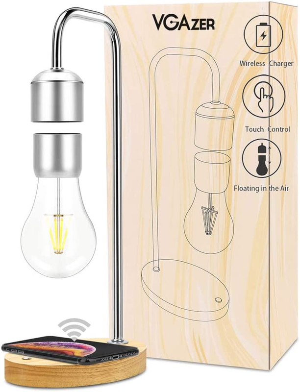 Magnetic Levitating Floating Wireless LED Light Bulb Wireless Charger for Desk