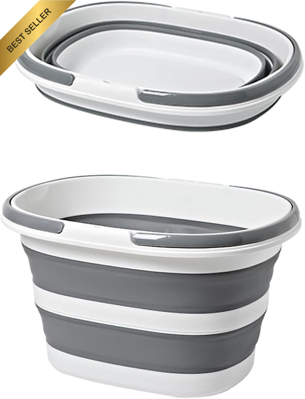 Collapsible Plastic Bucket 28L with Handle, Portable and Space Saving, Multi-Fun