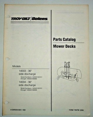 Manuals Books Mower Parts Catalog Manual Book