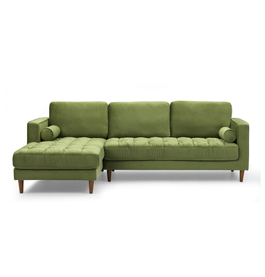 Green velvet sectional sofa deals