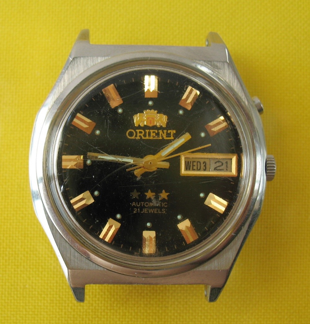 しばORIENT AUTOMATIC Orient Vintage 70s Automatic Watch Gold Silver 19cm Used