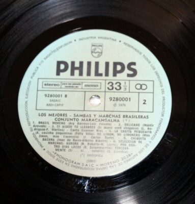 Los Mejores ~ Sambas Y Marchas ~ 1976 Philips 3002 ~ Latin Salsa Jazz LP