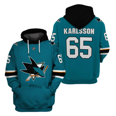 SAN JOSE SHARKS Erik Karlsson 65 Hoodie, Pullover Hooded Christmas Gift For Men