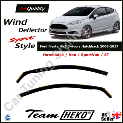 Ford Fiesta MK7 2008 2017 Hatchback 3 doors Wind Deflectors 2