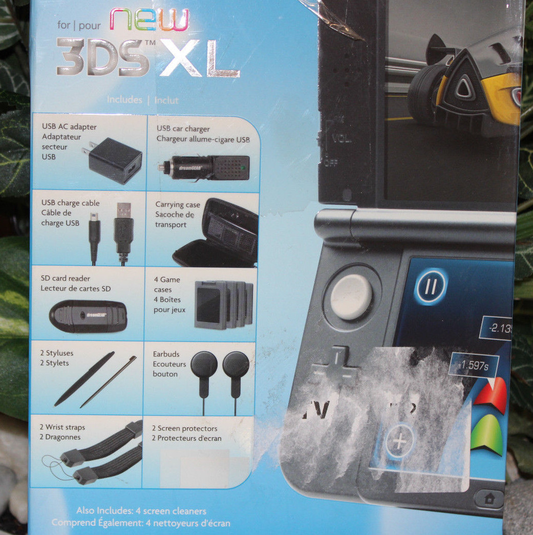 NINTENDO 3DS XL DREAM GEAR 20 in 1 ESSENTIALS KIT CHARGER CASE SD READER & MORE