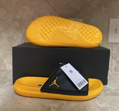

Шлепанцы Nike Jordan Play черные, желтые, спортивные шлепанцы в стиле ретро FD2114-007, мужские размеры, Желтый, Jordan Play Slides