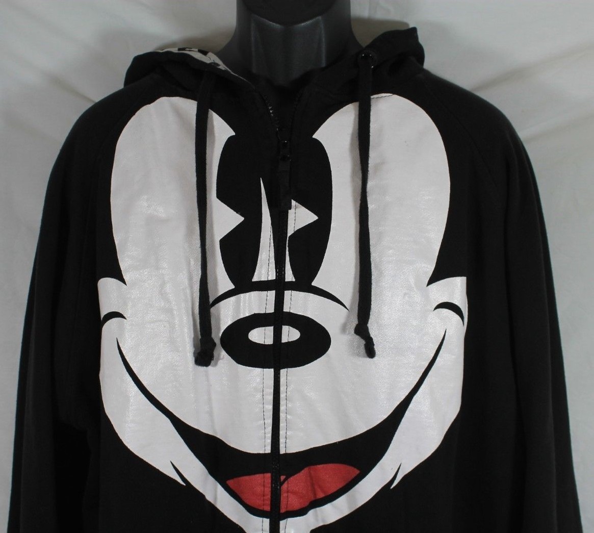 Disney 1928 Mickey Mouse All Over Reversible Hoodie Jacket Sz  XL