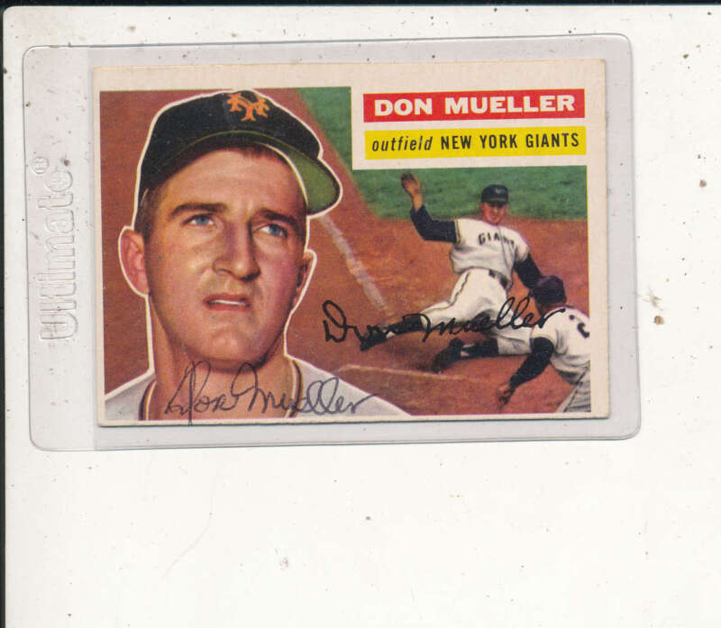 Don Mueller Giants #241 1956 Topps Signed Card Jsa/letter