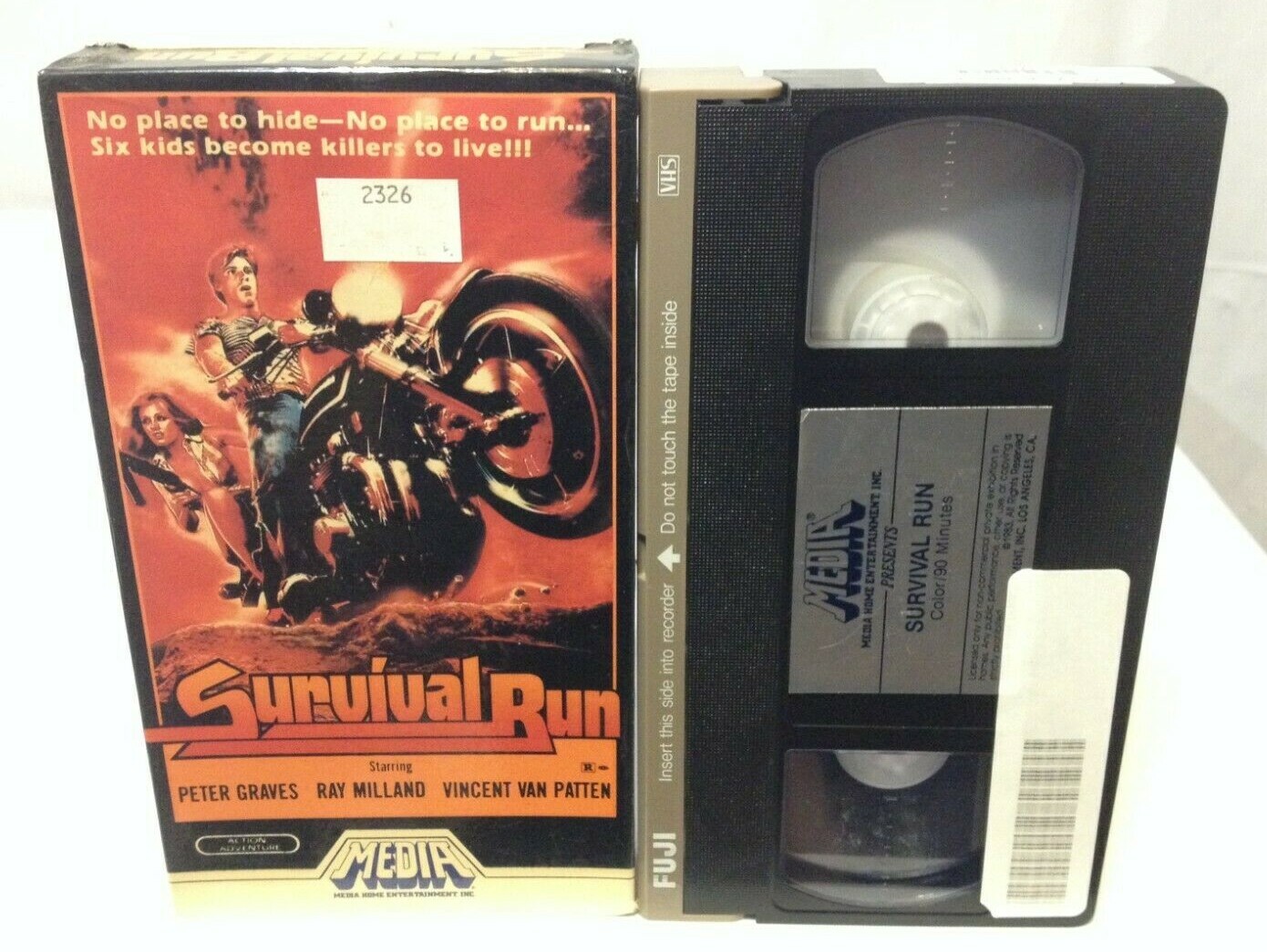 SURVIVAL RUN Rare Media White Stripe VHS Video Tape Peter