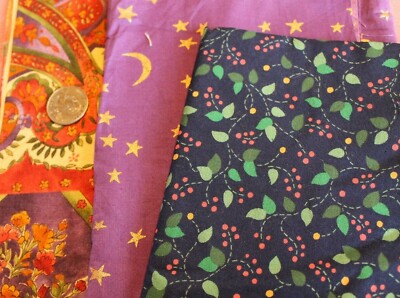 Dream Spinners, Katia's Quilt 7 Gold Stars on Purple Cotton Quilt Fabric 