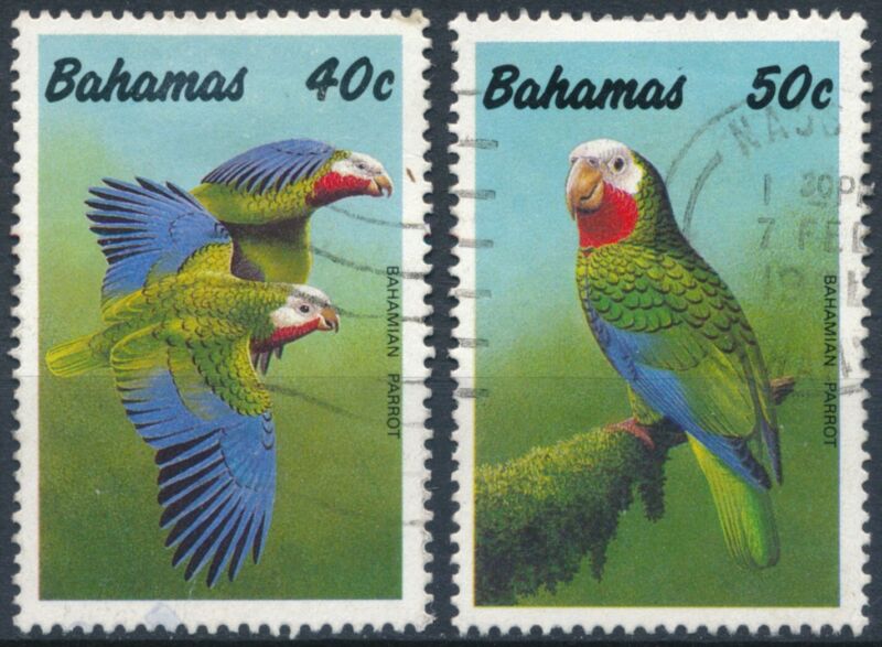 Amazon Parrot: 40c & 50c - Bahamas 1990 - F H - SG 883 & 885