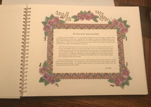 Our Wedding Anniversary Memory Book Album Scrapbook Floral Talus Vtg Marriage