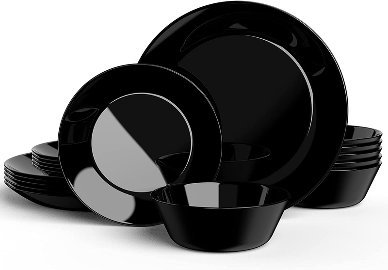 ,  18-pcs Kitchen Opal Dishes Set Service For 6, Lightweight