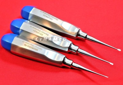 GERMAN 3 EA VETERINARY DENTAL EXTRACTING WING WINGED TIP ELEVATOR 0.75MM 1MM 2MM