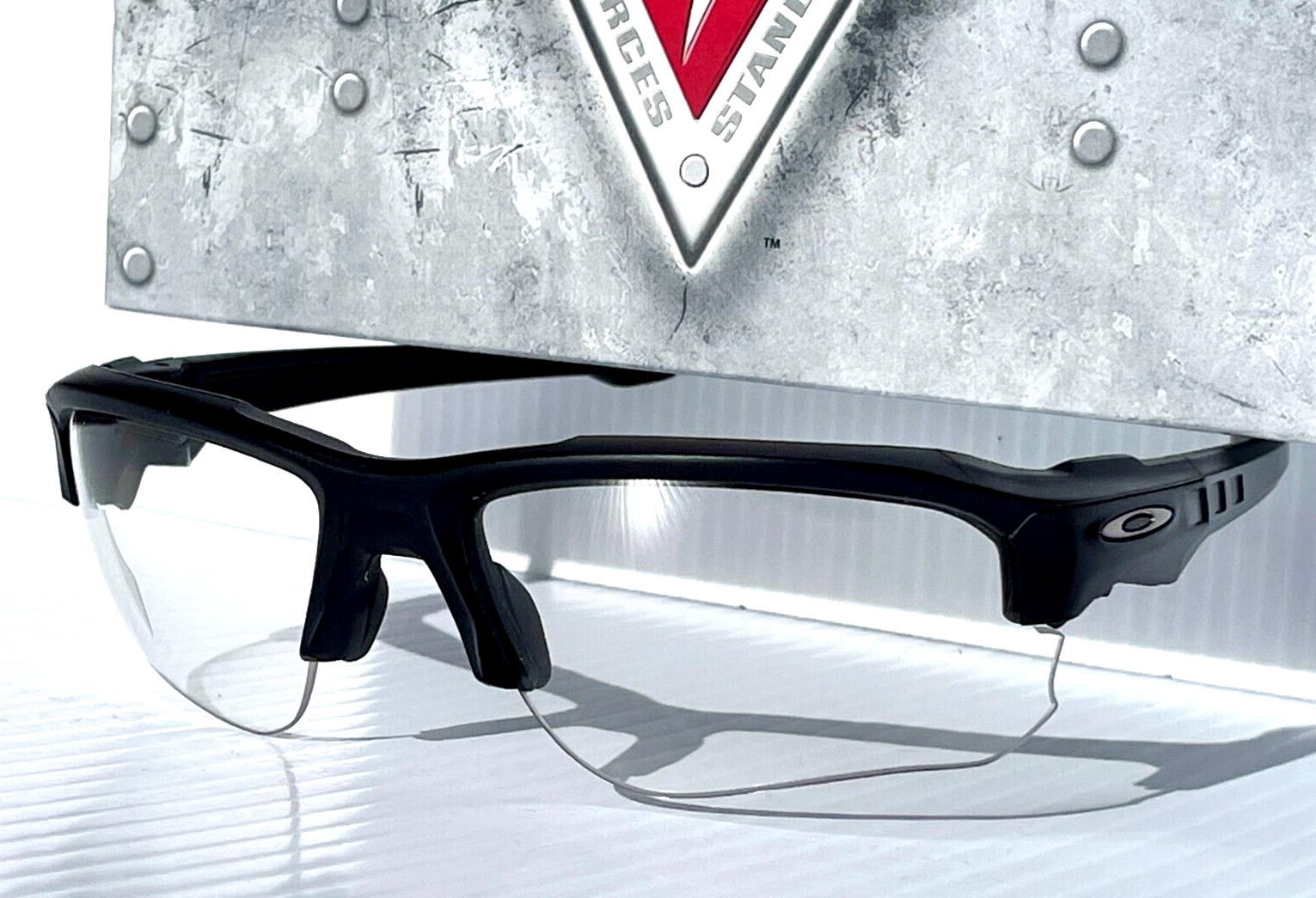 Pre-owned Oakley Si Speed Jacket Matte Black Frame Clear Tr22/tr45 Lens Sunglass 9228-05