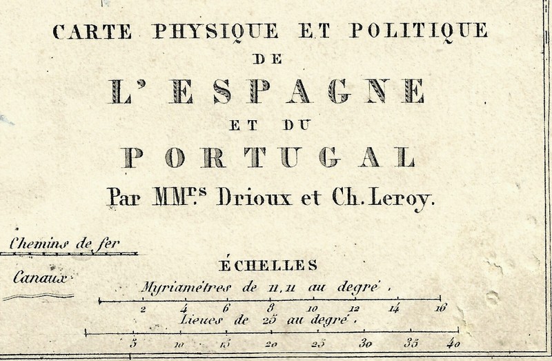 Carte GÃ©Ographique Ancienne D'Espagne Avec Les BalÃ©Ares, Gibraltar & Le Portugal