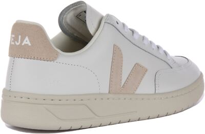 Pre-owned Veja V-12 Leather Sable Suede Lightweight Womens Sneakers White Beige Us 5 - 11