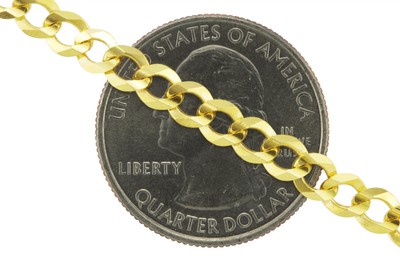 Pre-owned Nuragold 14k Yellow Gold 5mm Women Solid Curb Cuban Chain Link Italian Necklace 16"