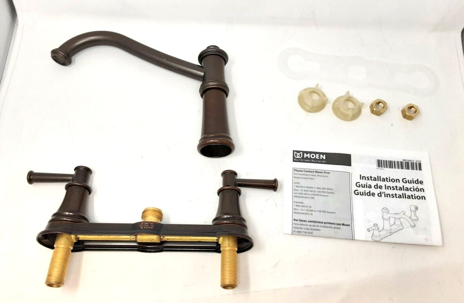 Moen 7250ORB Belfield Traditional Two Handle High Arc Kitchen Faucet Oil Rubbed