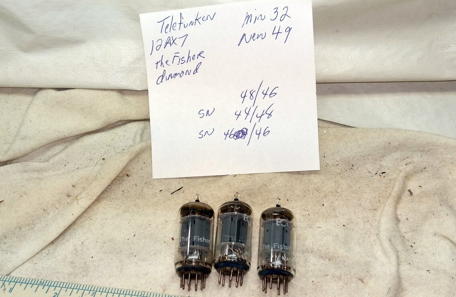 3x Telefunken The Fisher 12AX7 Tubes Tested Strong TV-7/U 3x Telefunken The Fisher 12AX7 Tubes Tested Strong TV-7/U