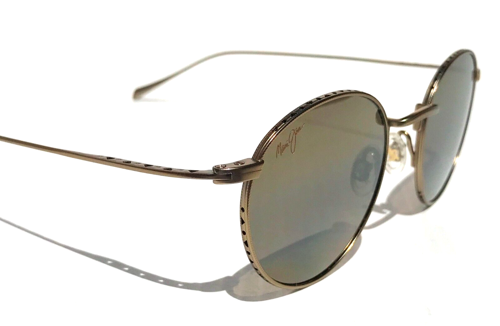 Pre-owned Maui Jim North Star Gold Titanium Polarized Bronze Lens Sunglass H757-16m