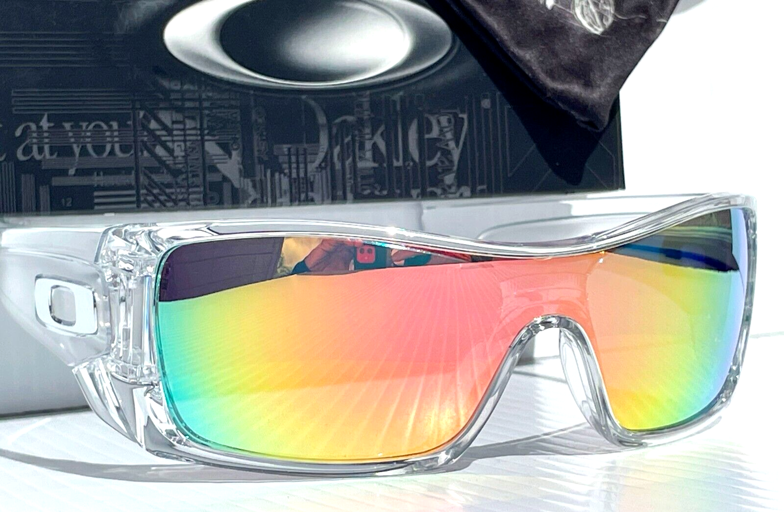 NEW Oakley BATWOLF Clear Silver Icon POLARIZED Galaxy Rose Gold
