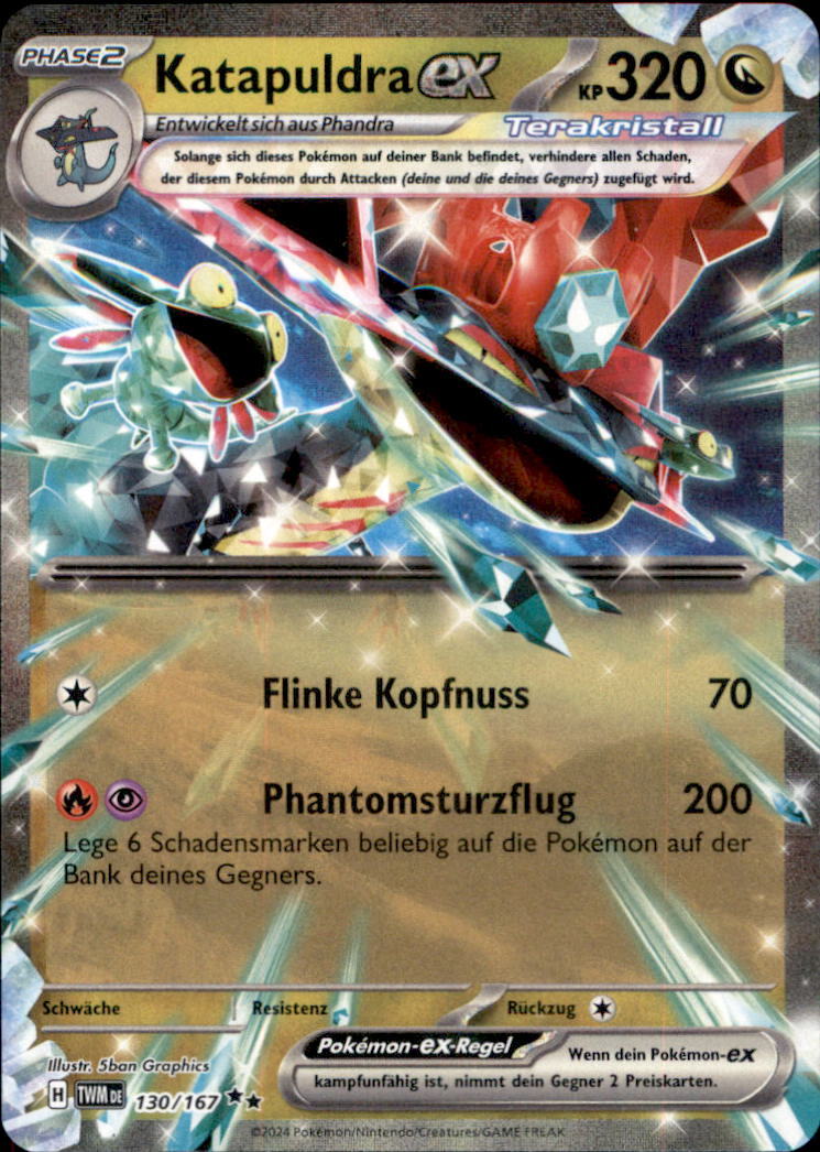 Pokemon 130/167 - Katapuldra ex - Double Rare - TWM