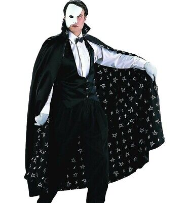 Deluxe Phantom of the Opera Costume Adult Mens Satin Vest Cape Mask