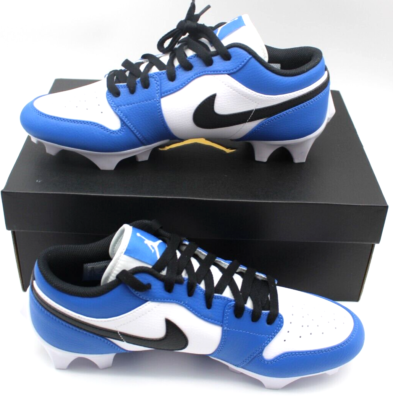 Royal blue and top white football cleats