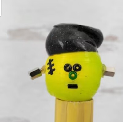Vickie Jean's Creations Hand Dipped Candle Halloween Frankenstein Light Bulb 