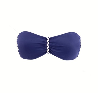 

Бикини-топ без бретелек с плетеными помпонами Victorias Secret, темно-синий, маленький, Navy