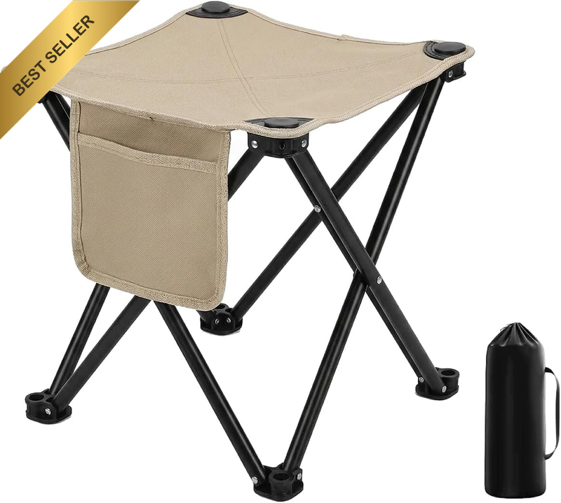 Upgraded Folding Stool for Camping, Portable Beach Stool, Lightweight Travel Sto
