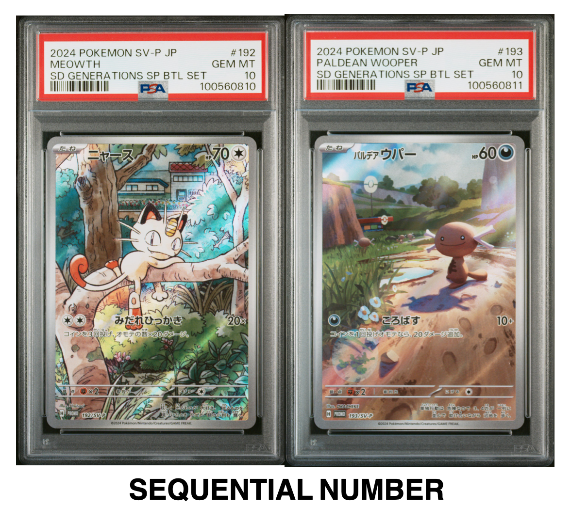 SEQ SET PSA 10 Meowth Paldean Wooper Promo Generations SEQ SET PSA 10 Meowth Paldean Wooper Promo Generations