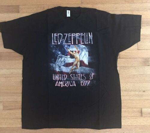 Tultex Led Zeppelin United States Of America 1977 Tour T-Shirt Size XL New