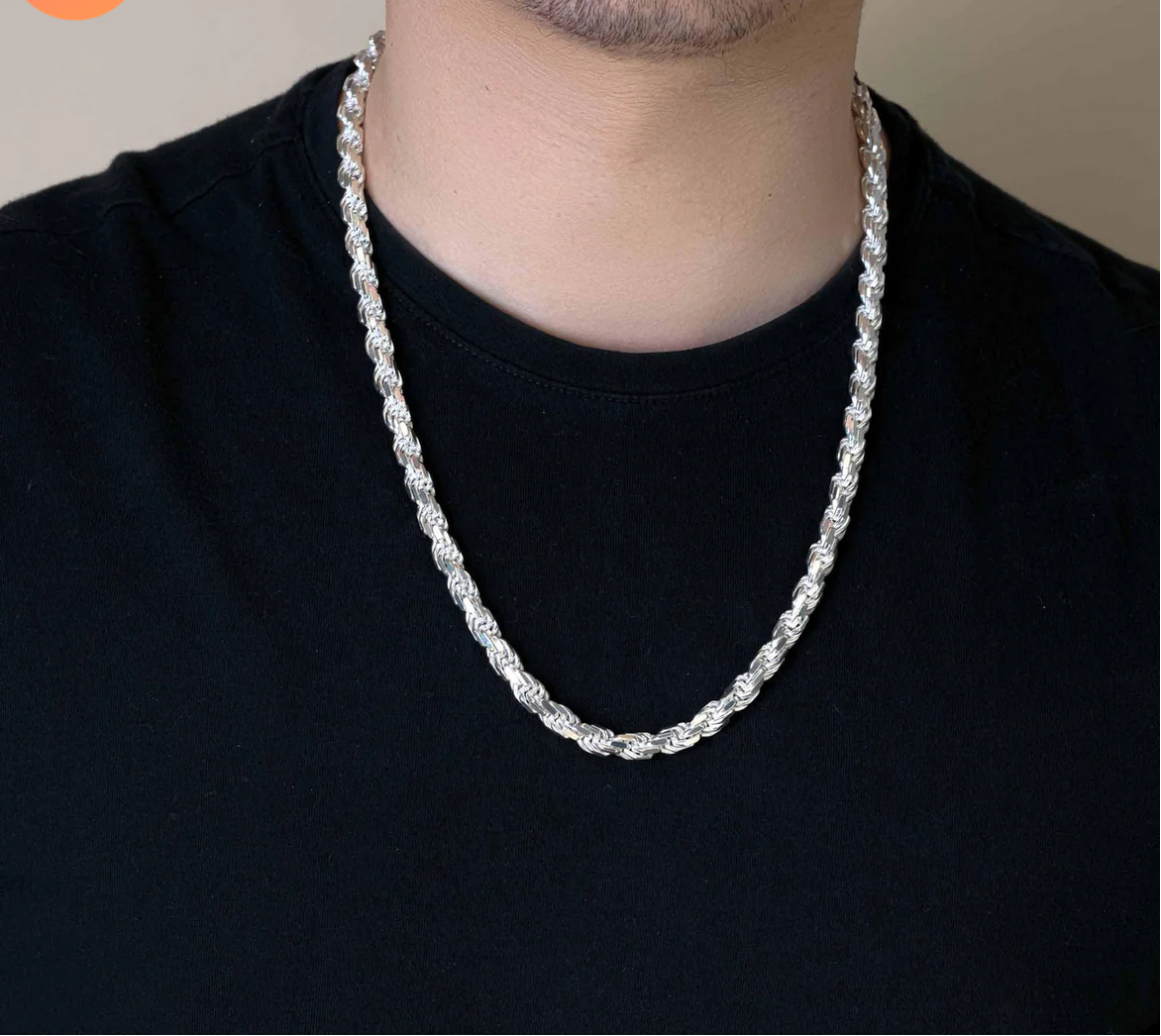 silver ネックレス　925 ITALY Italy シルバー925 フィガロチェーンネックレス（7mm / 46.5cm