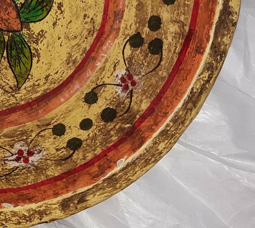 Vintage Handpainted Wooden Bowl