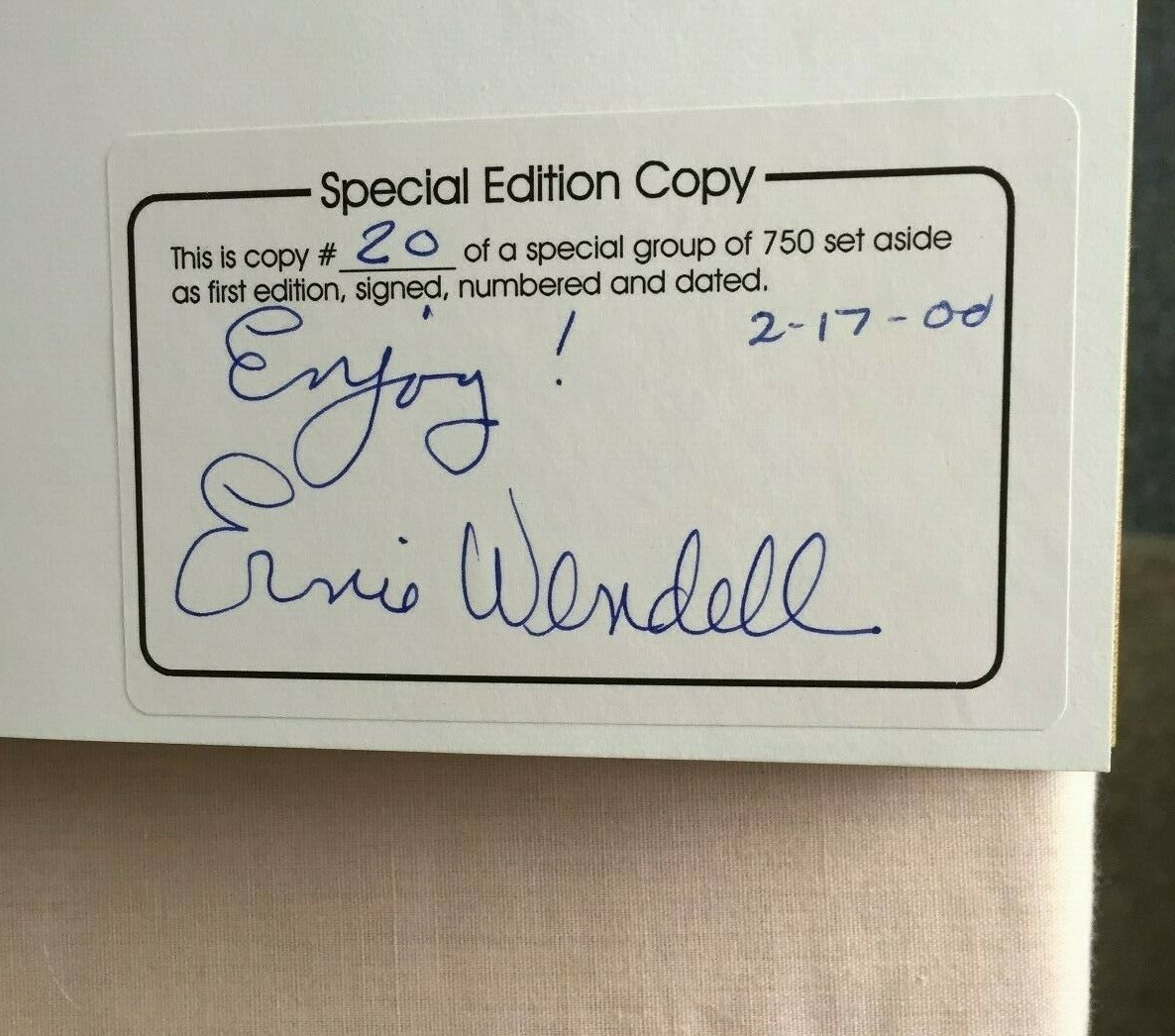 First Edition Grand-Stories Signed by Ernie Wendell Hard Copy