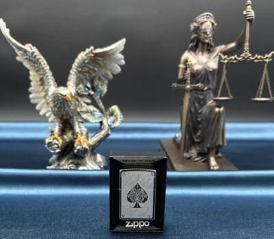 ZIPPO ACE FILIGREE ACE OF SPADES ENGRAVED BLACK ICE 2023