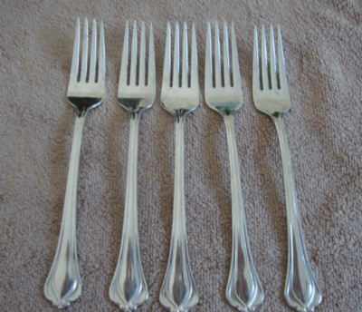(5) Lenox Alcott Stainless Salad Forks