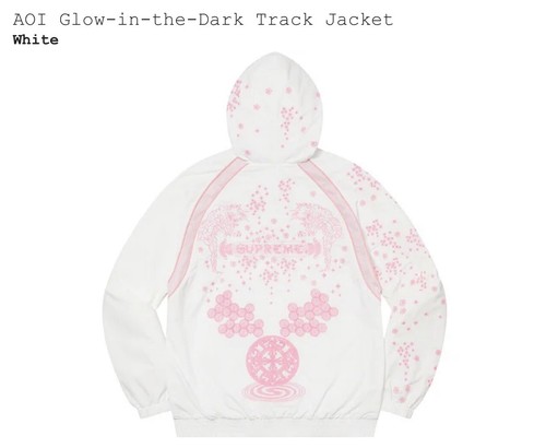 Supreme SS22 AOI Glow-In-The-Dark Track Jacket White XXL SOLD OUT
