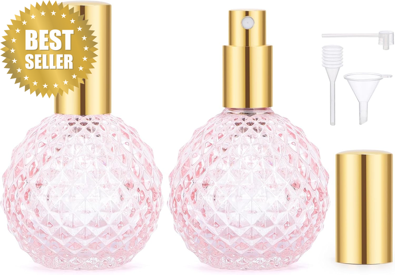 Travel Perfume Refillable Bottle, 2Pcs 100Ml Perfume Spray Bottle Glass, Empty P